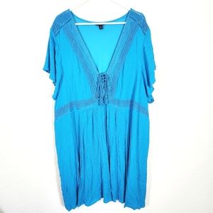 Torrid | Crochet Tassel Dress Blue Size 6X
